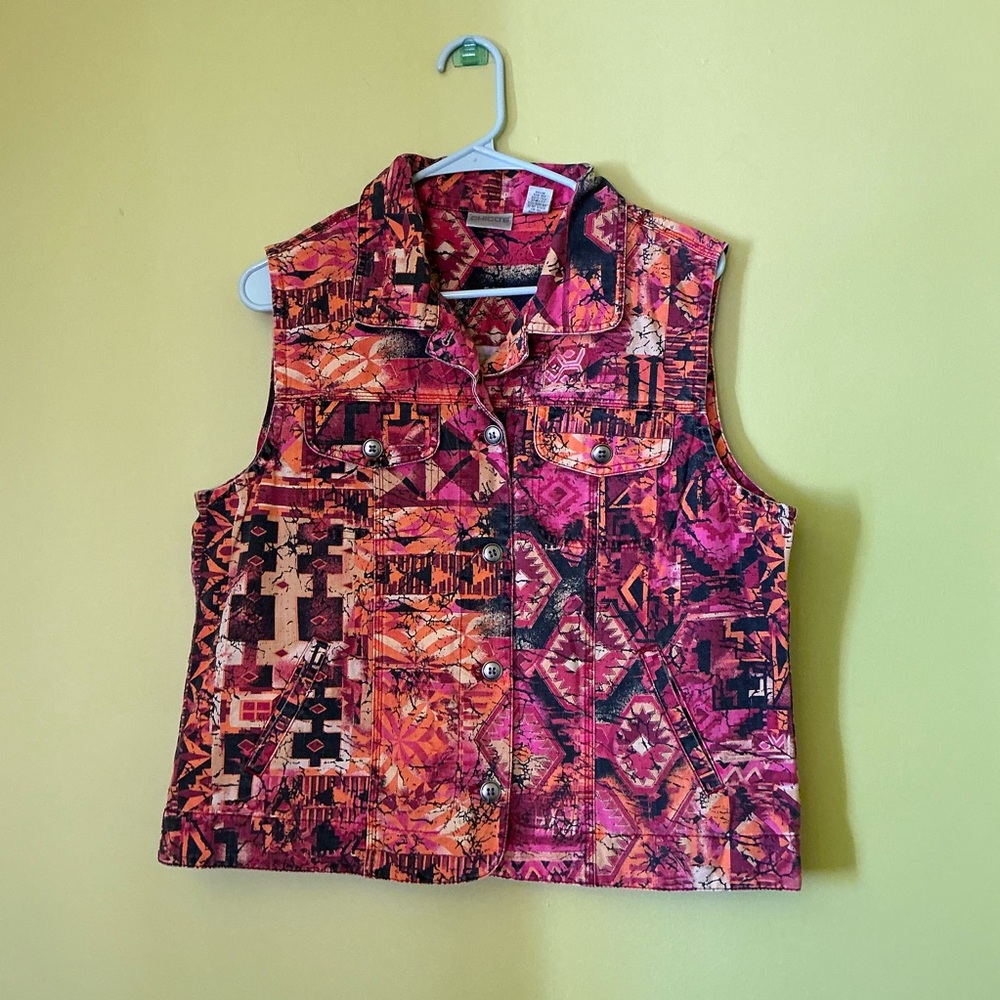 Chico's Multicolor Geometric Western Vest